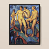 Four Young Men - Stampa artistica di Ludwig Von Hofmann su tela, 12x16’’ / 31x41cm / Cornice nera, Poster, stampe e arte visiva, Toby Leon