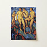 Four Young Men - Ludwig Von Hofmann Art Print / Canvas Vibrant Impressionistic Painting Nude Male Figures Poses, Hofmann’s, Oil, Darmstadt