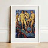 Four Young Men - Ludwig Von Hofmann Art Print / Canvas White-framed Vibrant Impressionistic Painting Nude Male, Hofmann’s, Oil, Darmstadt