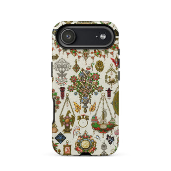 French Jewelry - Auguste Racinet Phone Case Iphone 17 Air / Matte Vintage Charm Phone Case Intricate Designs Beige Background Auguste