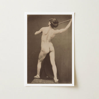 French Male Nude - Gaudenzio Marconi Art Print / Canvas, Guglielmo Marconi’s Albumen, Silver, Frames, Warm Bistre Shadow Prints