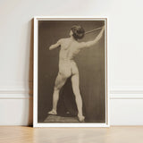 French Male Nude - Gaudenzio Marconi Art Print / Canvas Framed Black-and-white Photographic Figure Athletic, Guglielmo Marconi’s Albumen,