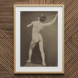 French Male Nude - Gaudenzio Marconi Art Print / Canvas Framed Black-and-white Photograph Figure Athletic Pose, Guglielmo Marconi’s