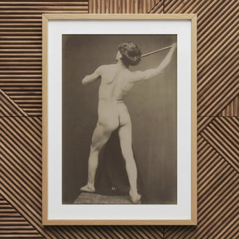 French Male Nude - Gaudenzio Marconi Art Print / Canvas Framed Black-and-white Photograph Figure Athletic Pose, Guglielmo Marconi’s