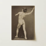 French Male Nude - Gaudenzio Marconi Art Print / Canvas Sepia-toned Photographic Figure Athletic Pose, Guglielmo Marconi’s Albumen, Silver,