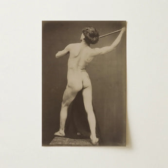 French Male Nude - Gaudenzio Marconi Art Print / Canvas Sepia-toned Photographic Figure Athletic Pose, Guglielmo Marconi’s Albumen, Silver,