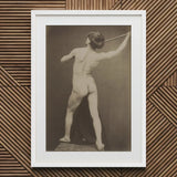 French Male Nude - Gaudenzio Marconi Art Print / Canvas White-framed Black-and-white Photographic Figure Athletic, Guglielmo Marconi’s