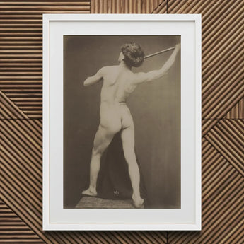 French Male Nude - Gaudenzio Marconi Art Print / Canvas White-framed Black-and-white Photographic Figure Athletic, Guglielmo Marconi’s