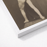 French Male Nude - Gaudenzio Marconi Art Print / Canvas White Framed Vintage Sepia-toned Photograph Figure’s Legs, Guglielmo Marconi’s