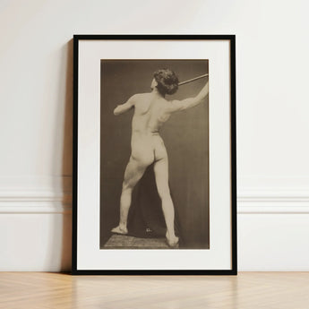 French Male Nude - Guglielmo Marconi Kunstdruck / Leinwand, 12x18’’ / 31x46cm / Schwarzer Rahmen / Passepartout, Poster-Drucke & visuelle Kunstwerke, Toby