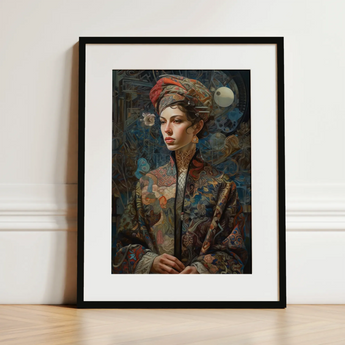 Freyja - Surreal Norse Goddess Art Print / Canvas, 12x16’’ / 31x41cm / Black Frame / Matboard, Posters Prints & Visual Artwork, Toby Leon
