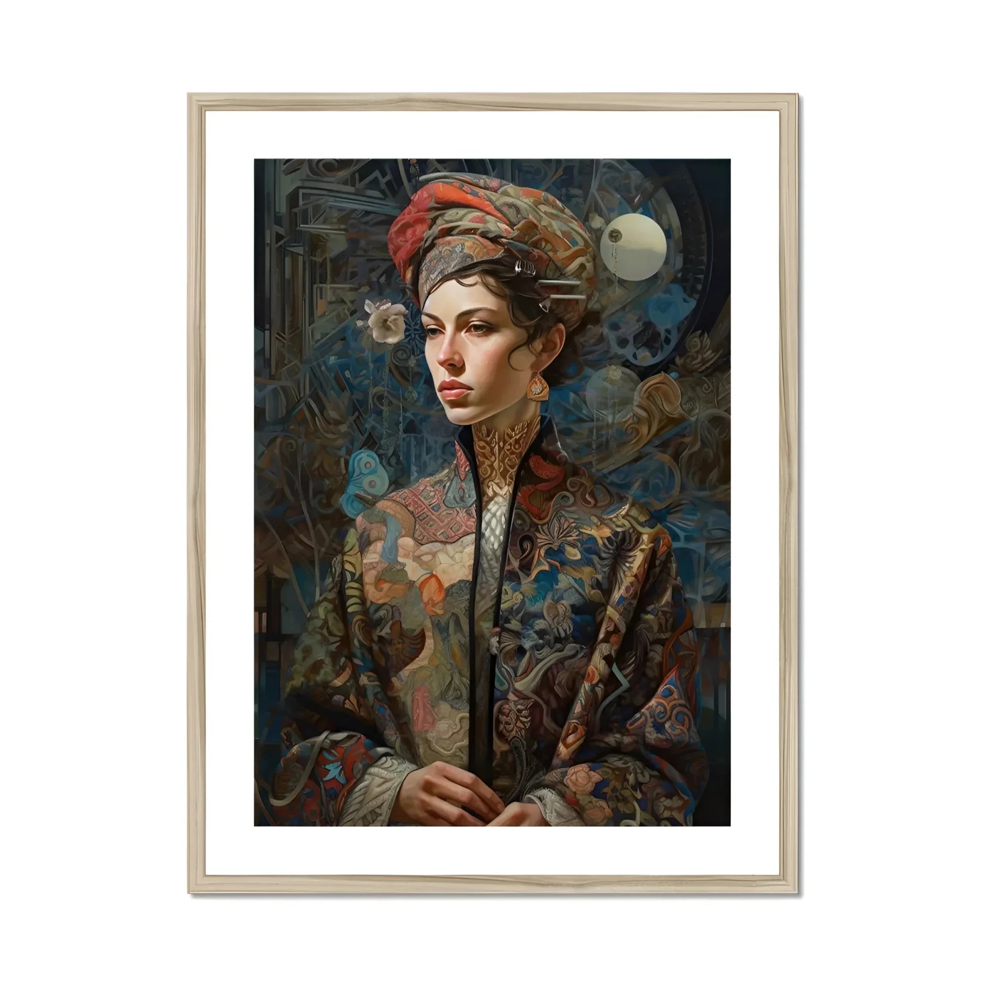 Freyja - Surreal Norse Goddess Art Print, Portrait Painting Elegantly Dressed Figure Ornate Renaissance-style Clothing