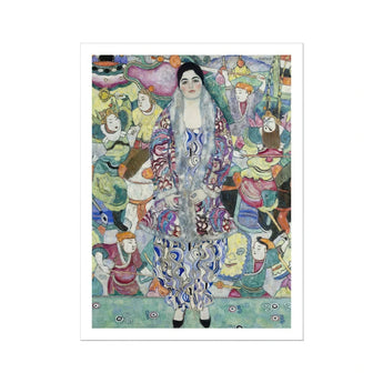 Friederike Maria Beer - Gustav Klimt Symbolist Art Print / Canvas Figure Ornate Blue Purple Floral Patterned Dress Stands Gustav Klimt,