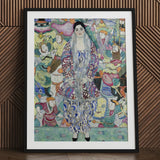 Friederike Maria Beer - Gustav Klimt Symbolist Art Print / Canvas Framed Stylized Colorful Depiction Woman Ornate, Portrait Prints