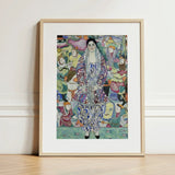 Friederike Maria Beer - Gustav Klimt Symbolist Art Print / Canvas Framed Woman Ornate Patterned Dress Blue, Portrait Prints