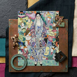 Friederike Maria Beer - Gustav Klimt Symbolist Art Print / Canvas Vibrant Colorful Painting Woman Ornate Robe Surrounded Figures Gustav