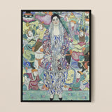Friederike Maria Beer - Gustav Klimt Symbolist Art Print / Canvas Vibrant Framed Painting Central Woman Ornate Patterned Gown, Portrait