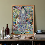 Friederike Maria Beer - Gustav Klimt Symbolist Art Print / Canvas Vibrant Surreal Portrait Light Wood Frame Depicts Central Gustav Klimt,