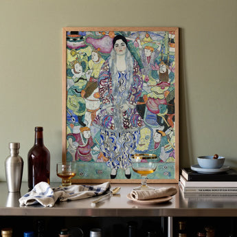 Friederike Maria Beer - Gustav Klimt Symbolist Art Print / Canvas Vibrant Surreal Portrait Light Wood Frame Depicts Central, Prints