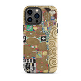 The Fulfilment - Gustav Klimt Phone Case Iphone 13 Pro Max / Matte Smartphone Case Klimt’s Kiss Artwork Gustav Klimt Romantic, Romantic