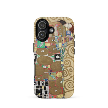 The Fulfilment - Gustav Klimt Phone Case Iphone 17 / Matte Iphone 12 Case Gustav Klimt’s Kiss Design Beige Klimt Romantic, Romantic Art,