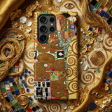 The Fulfilment - Gustav Klimt Phone Case Phone Case Vibrant Intricate Design Inspired Gustav Klimt’s Klimt Romantic, Romantic Art, Bloom,