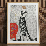 Fumée - George Barbier 1920s Fashion Art Print / Canvas, 24x32’’ / 61x81cm / Natural Frame / Matboard, Posters Prints & Visual Artwork,