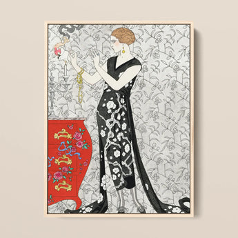 Fumée - George Barbier 1920s Fashion Art Print / Canvas, 12x16’’ / 31x41cm / Natural Frame, Posters Prints & Visual Artwork, Toby Leon