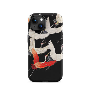 Furisode with Myriad of Flying Cranes Phone Case, Iphone 15 / Matte, Mobile Cases, Toby Leon