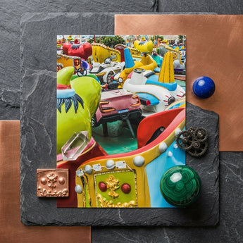 Gang’s All Here + too Giclée Print / Canvas Vibrant Colorful Photograph Carnival Ride Whimsical Cartoon-themed Carriages Giclée Print,