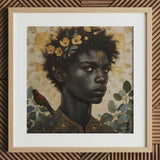 The one - Gay Black God Art Print / Canvas Framed Artwork Portrait Person Dark Skin Curly Hair, Queer, Bold Statements Prints