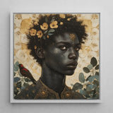 The one - Gay Black God Art Print / Canvas Framed Portrait Woman Dark Curly Hair Adorned, Queer, Bold Statements Prints