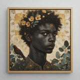 The one - Gay Black God Art Print / Canvas Square-framed Artwork Portrait Person Dark Skin Curly Hair, Queer, Bold Statements Prints
