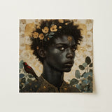 The one - Gay Black God Art Print / Canvas Square Painting Portrait Person Dark Skin Curly, Queer, Bold Statements Prints