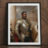 The General - Vintage Gay Military Art Print / Canvas Framed Portrait Man Ornate Silver Gold Armor Red Marvel, Classical Renaissance