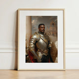 The General - Vintage Gay Military Art Print / Canvas Framed Portrait Man Ornate Silver Gold Armor Red Marvel, Classical Renaissance