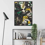 Genesis Ii - Franz Marc Abstract Expressionist Art Print / Canvas Abstract Artwork Bold Black Green Yellow Brushstrokes White Franz Marc’s