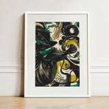 Genesis Ii - Franz Marc Abstract Expressionist Art Print / Canvas Framed Artwork Bold Black Green Yellow Shapes Marc’s, Primordial Energy