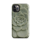 Geometric Succulent Phone Case Iphone 11 Pro Max / Gloss Sleek Matte-finish Phone Case Detailed Muted Green Succulent Baja California’s