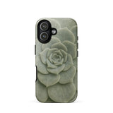Geometric Succulent Phone Case Iphone 17 / Gloss Sleek Phone Case Detailed Pale Green Succulent Design Baja California’s Stone, Victorian