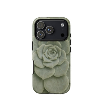 Geometric Succulent Phone Case Iphone 17 Pro / Matte Sleek Matte-finish Phone Case Detailed Pale Green Succulent Baja California’s Stone,