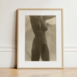 Georgia O’keeffe Torso - Alfred Stieglitz Art Print / Canvas Minimalist Beige-framed Art Print Sepia-toned Photograph Nude Female Alfred