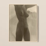Georgia O’keeffe Torso - Alfred Stieglitz Art Print / Canvas Sepia-toned Framed Artwork Nude Female Figure Profile Rendered, Pressed, Small