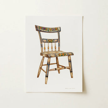 German Chair - Edward L. Loper 1930s Folk Art Print / Canvas, 12x16’’ / 31x41cm / Unframed / no Border, Posters Prints & Visual Artwork,