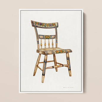German Chair - Edward L. Loper 1930s Folk Art Print / Canvas, 12x16’’ / 31x41cm / White Frame, Posters Prints & Visual Artwork, Toby Leon