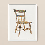 German Chair - Edward L. Loper 1930s Folk Art Print / Canvas, Captivating German Chair, German Chair Art, Loper Artisan Decor