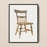 German Chair - Edward L. Loper 1930s Folk Art Print / Canvas, Captivating German Chair, German Chair Art, Loper Artisan Decor