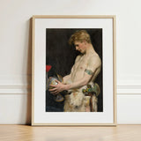 Germanic Warrior with Helmet - Osmar Schindler Art Print / Canvas Framed Muscular Nude Male Figure Classical Gay, Masterpiece, Prints