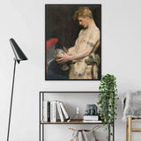 Germanic Warrior with Helmet - Osmar Schindler Art Print / Canvas, Osmar Schindler Gay, Masterpiece Germanic Warrior, Schindler Gay Art