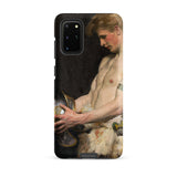 Germanic Warrior with Helmet - Osmar Schindler Phone Case Samsung Galaxy S20 Plus / Matte Black Phone Case Detailed Classical Painting Nude